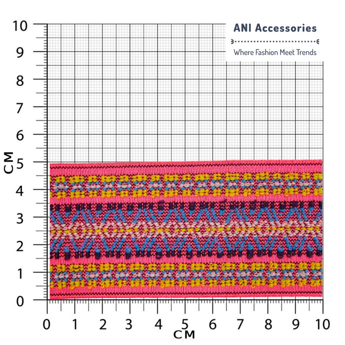 2 Meter | Embroidered Chenille Loop Pattern Elastic