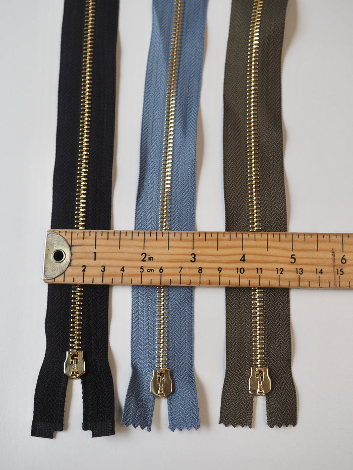 50cm/19.5inch No Pull Gold Metal Teeth Zips