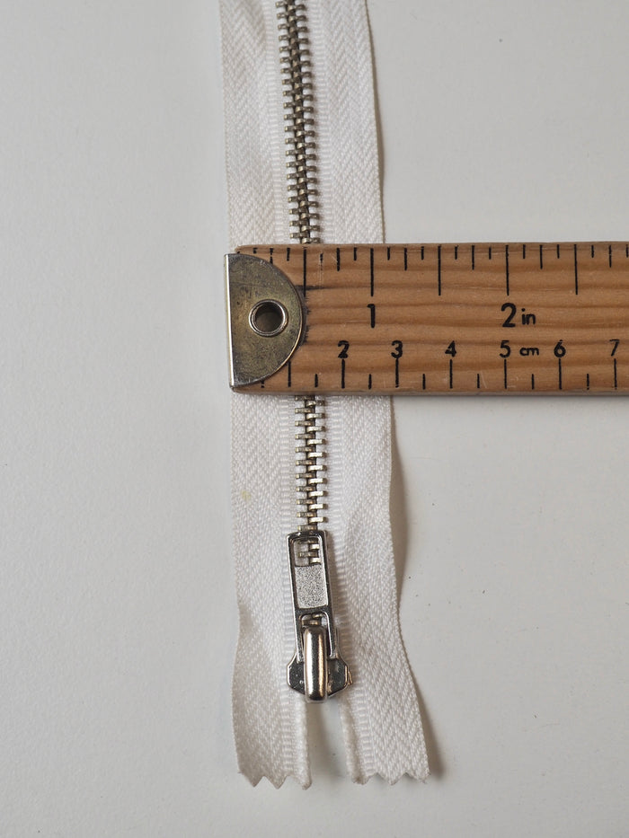 63cm/25inch White Metal Teeth Zips