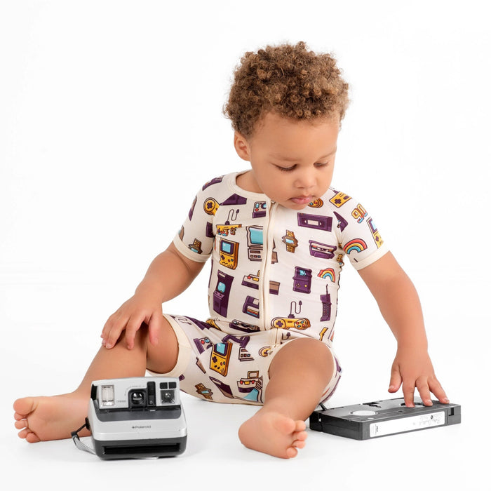 90's Retro Short Sleeve Romper - Jammie Session