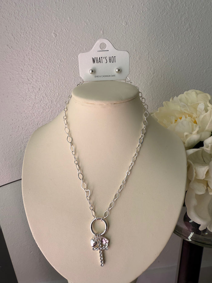 silver cross charm necklace