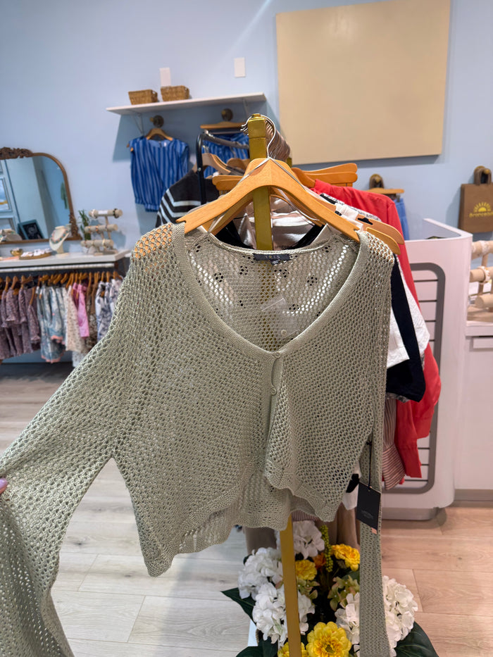beach knit button up long sleeve
