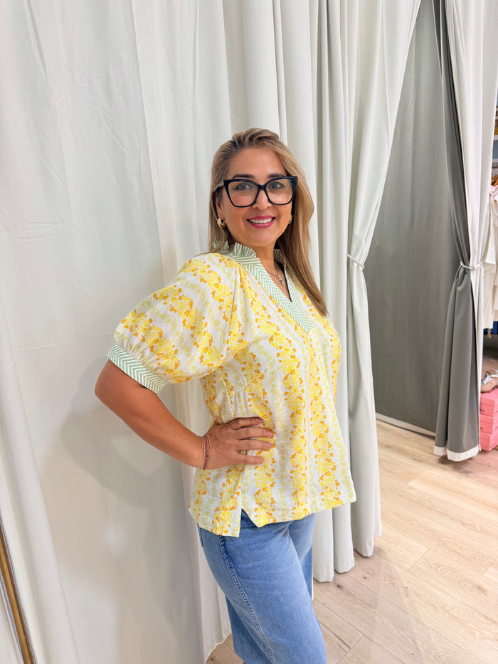 yellow bloom blouse