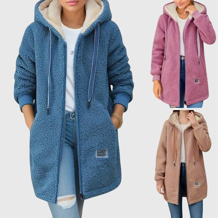 ANJIE - LUSH FLEECE MID-LENGTH JACKET