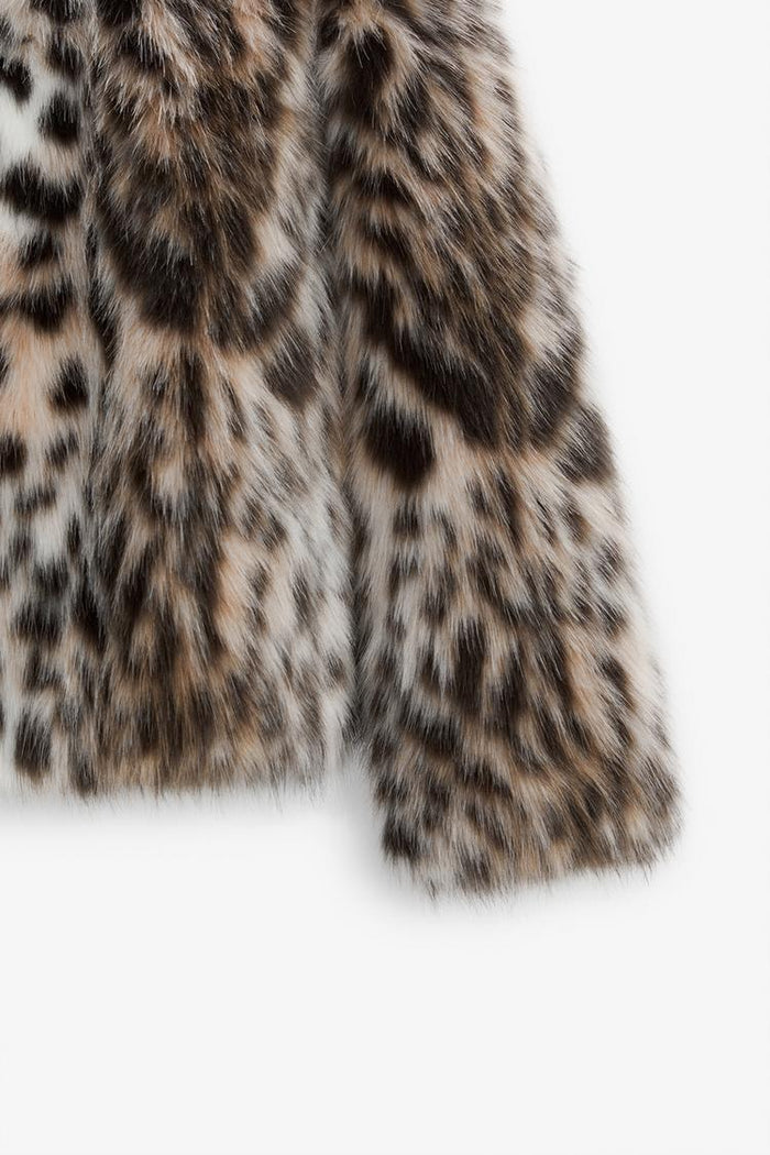 ANNALISE - WILD LEOPARD FAUX FUR JACKET
