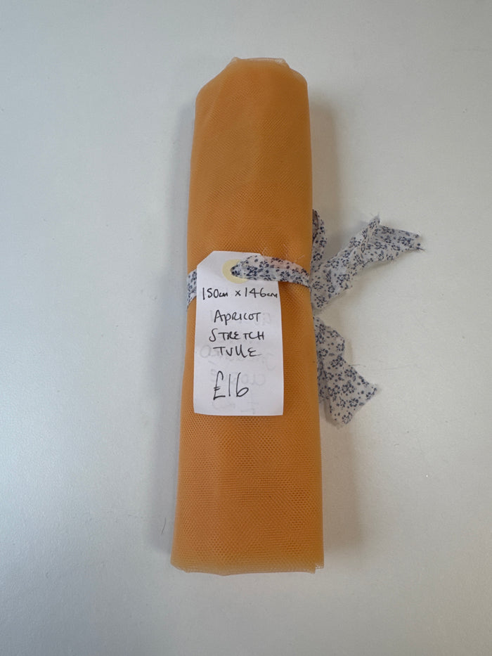 Apricot Stretch Tulle Remnant
