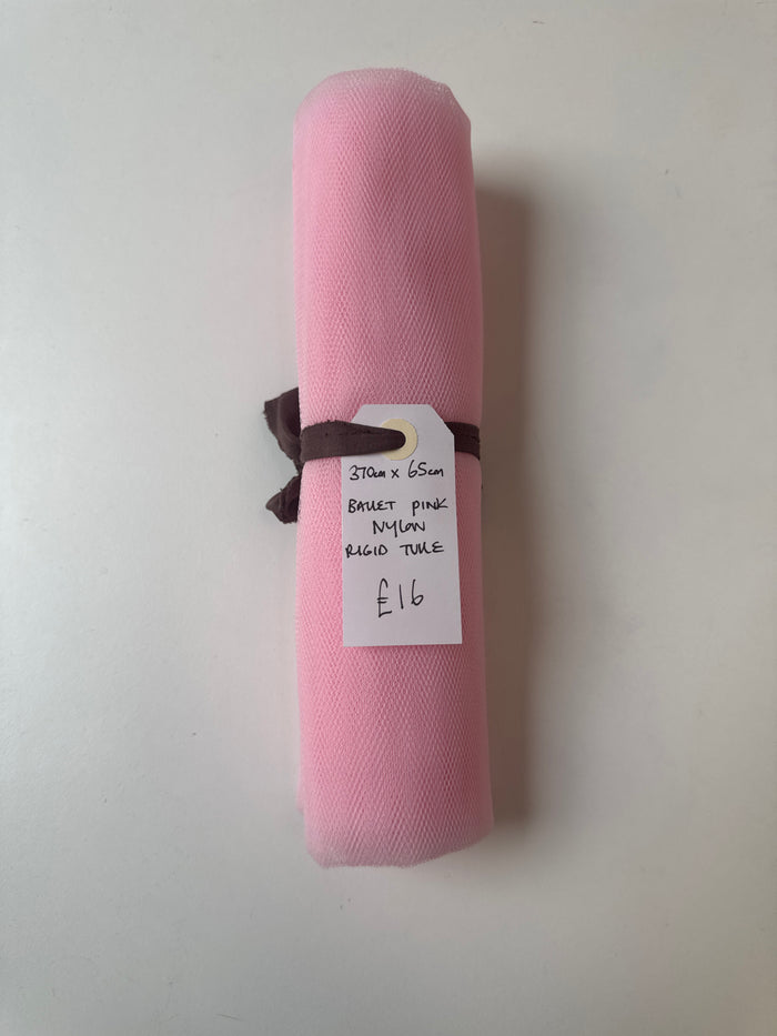 Ballet Pink Nylon Rigid Tulle Remnant