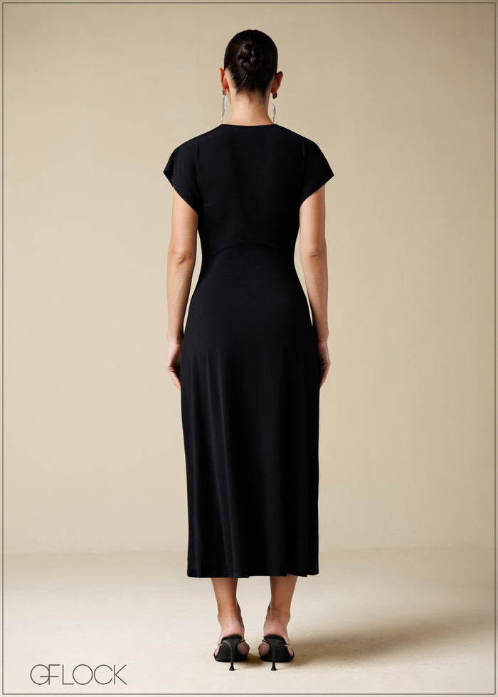 Batwing Sleeve Slip Dress - 250725