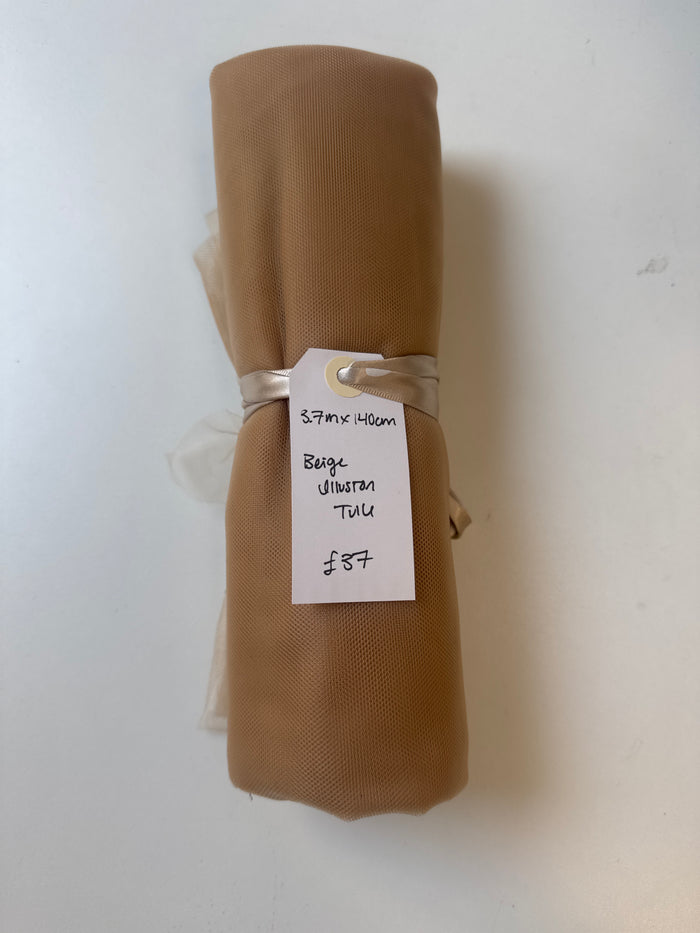 Beige Illusion Tulle Remnant