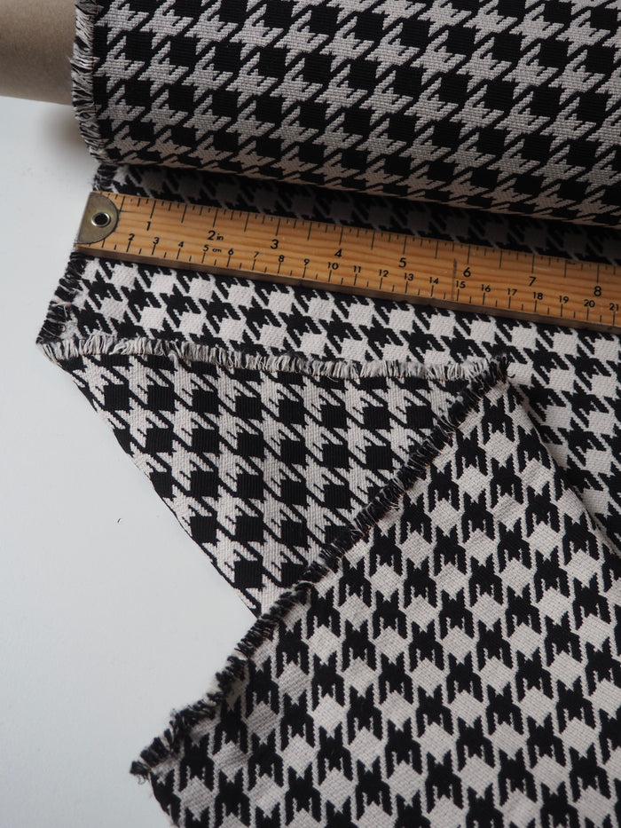 Black + Cream Houndstooth Jacquard
