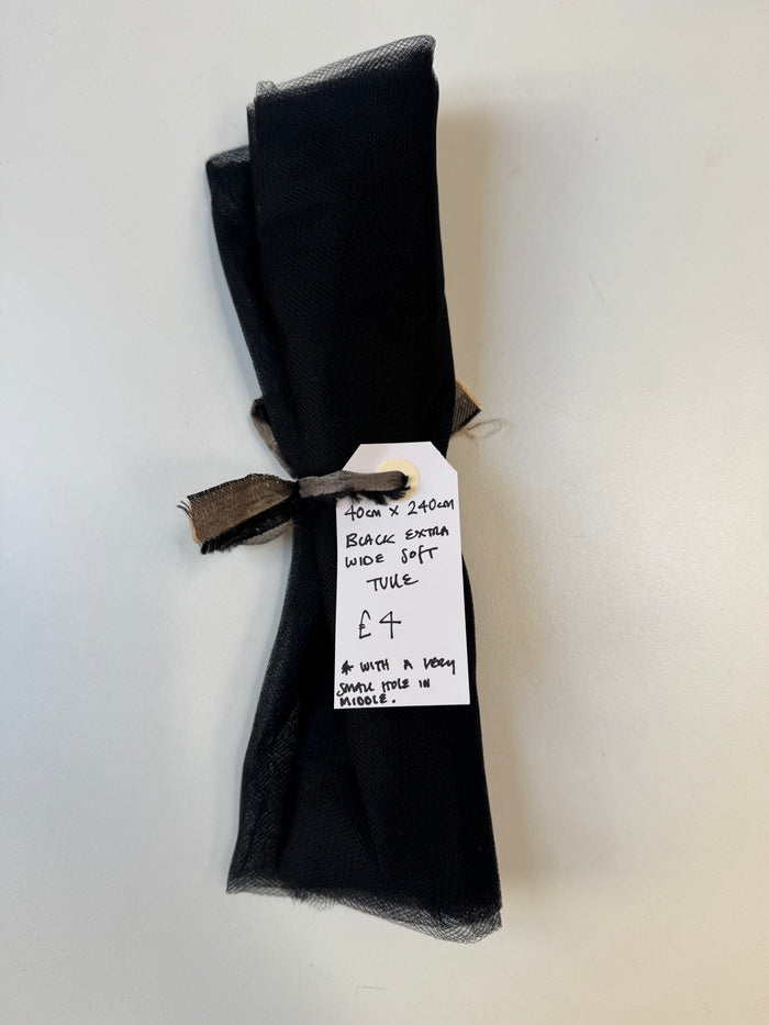 Black Extra Wide Soft Tulle Remnant
