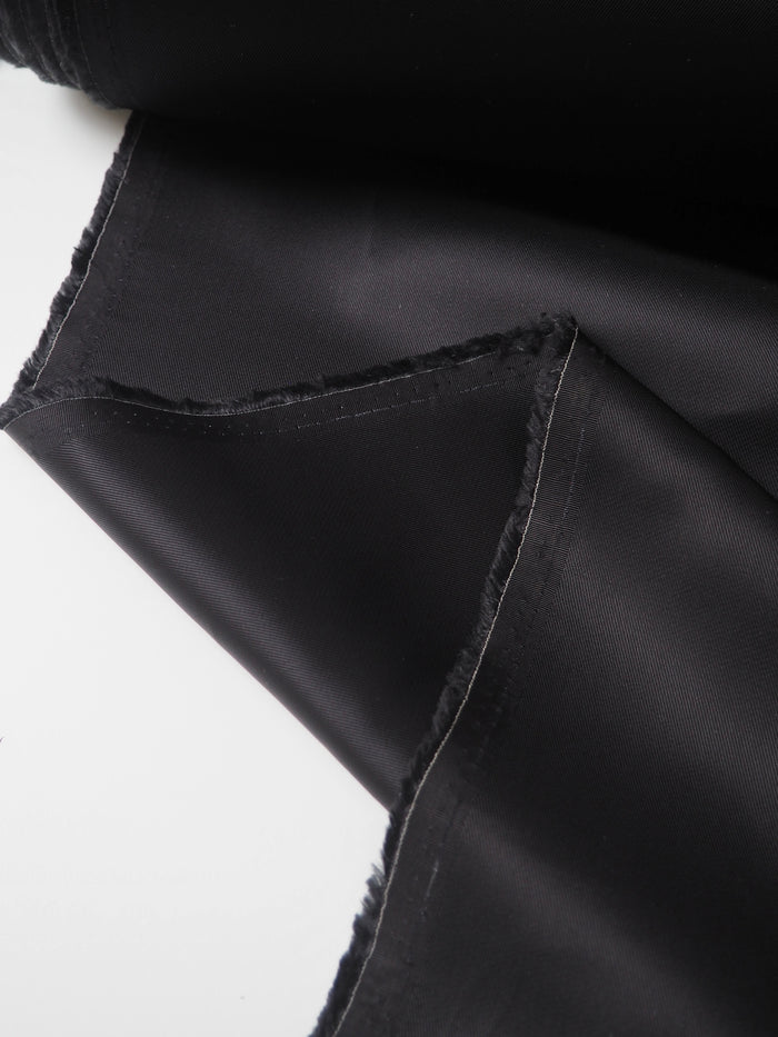 Black Heavy Viscose Satin Twill