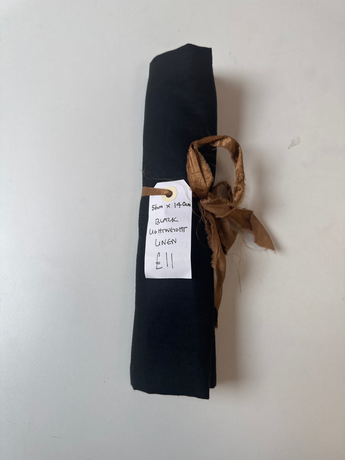 Black Lightweight Linen Remnant