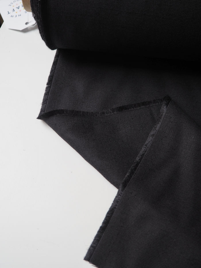 Black Linen/Viscose Canvas