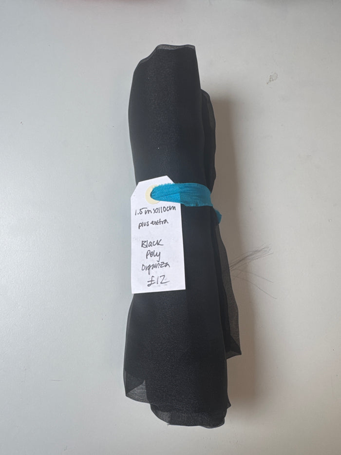 Black Poly Organza Remnant