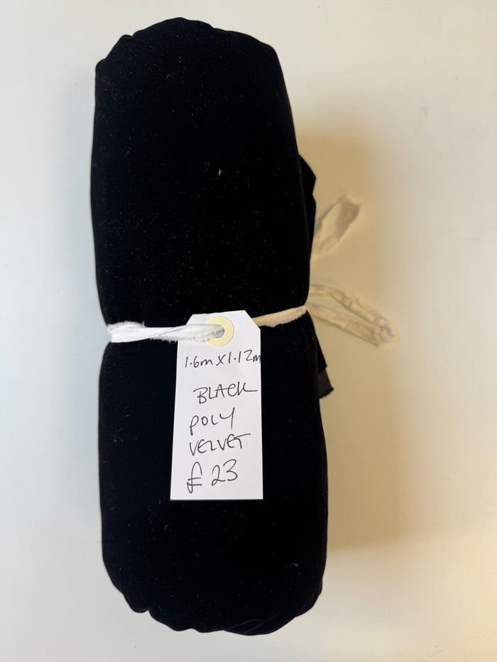Black Poly Velvet Remnant