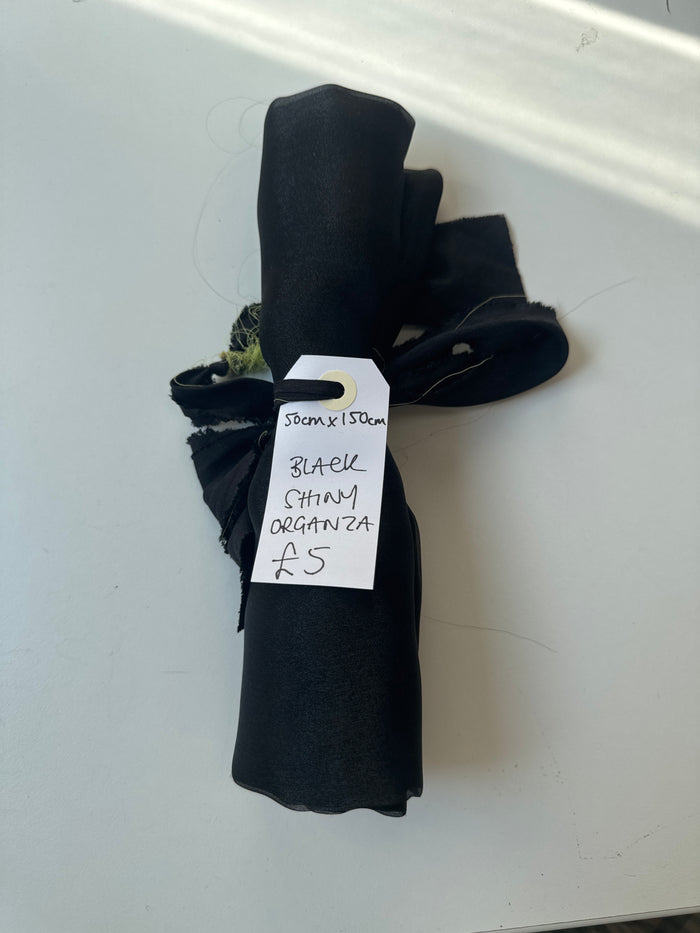 Black Shiny Organza Remnant