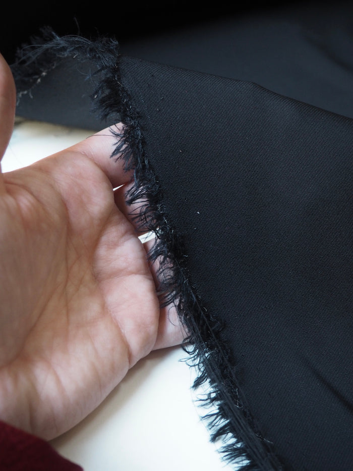 Black Stretch Heavy Viscose Twill