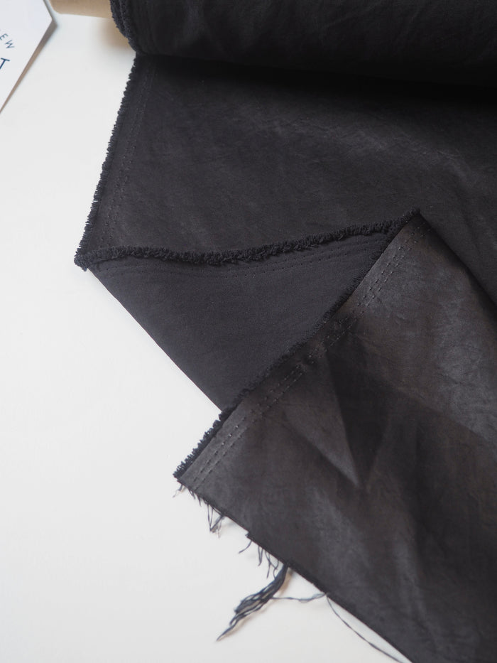 Black Tumbled Satin