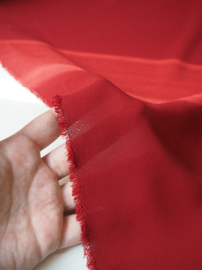 Blood Red Heavy Silk Georgette