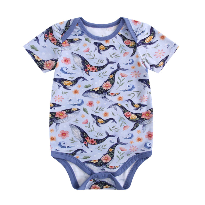 Blooming Whales Short Sleeve Bodysuit