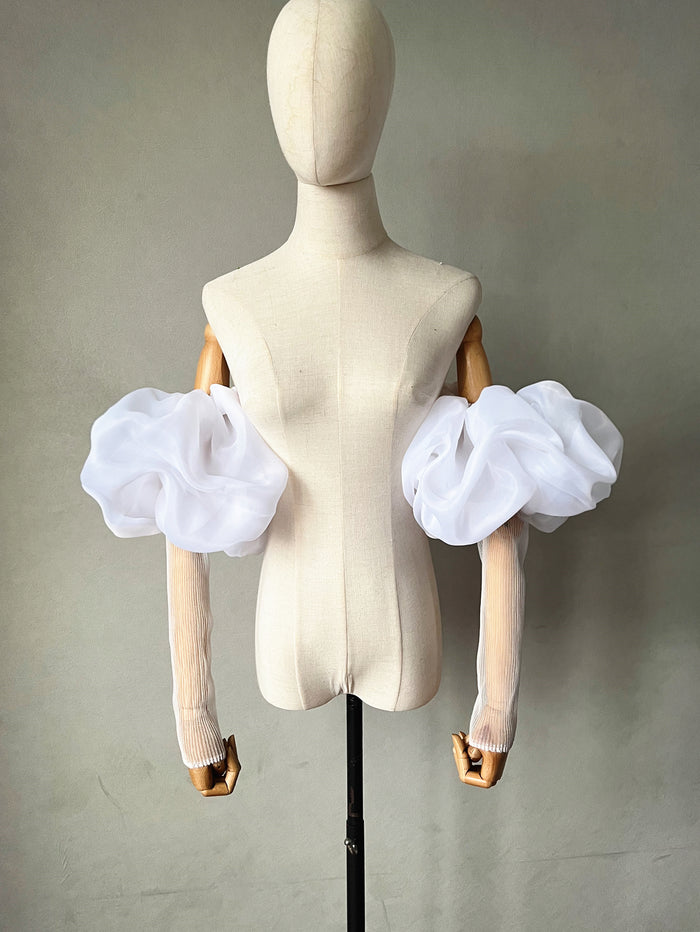 Bridal Sleeves For Wedding Dress Detachable Organza Tulle