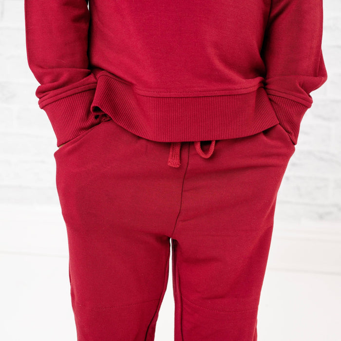 Burgundy Kids Jogger Set - Jammie Session