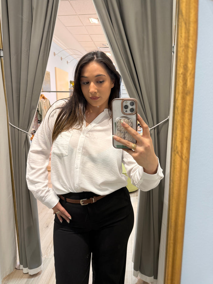 Business slacks with brown belt