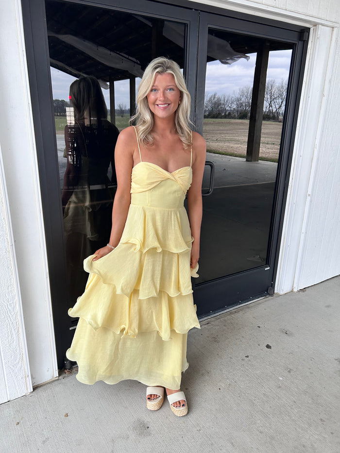 BUTTER TIERED RUFFLE MAXI