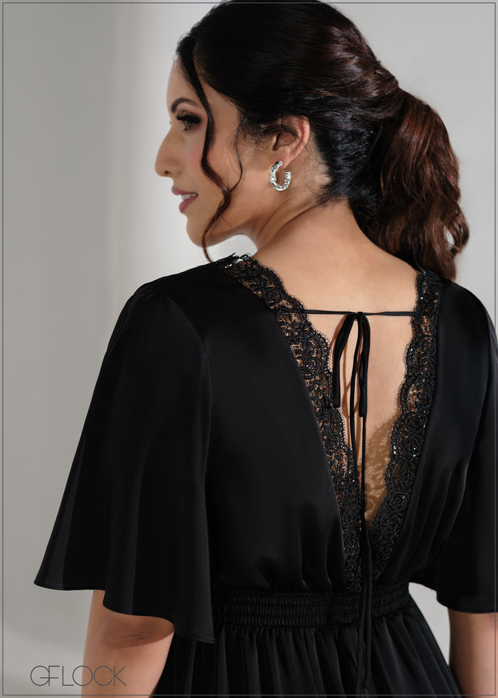 Butterfly Sleeve Maxi Dress - 090625