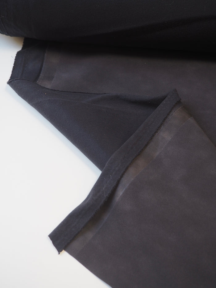 Charcoal Stretch Faux Suede