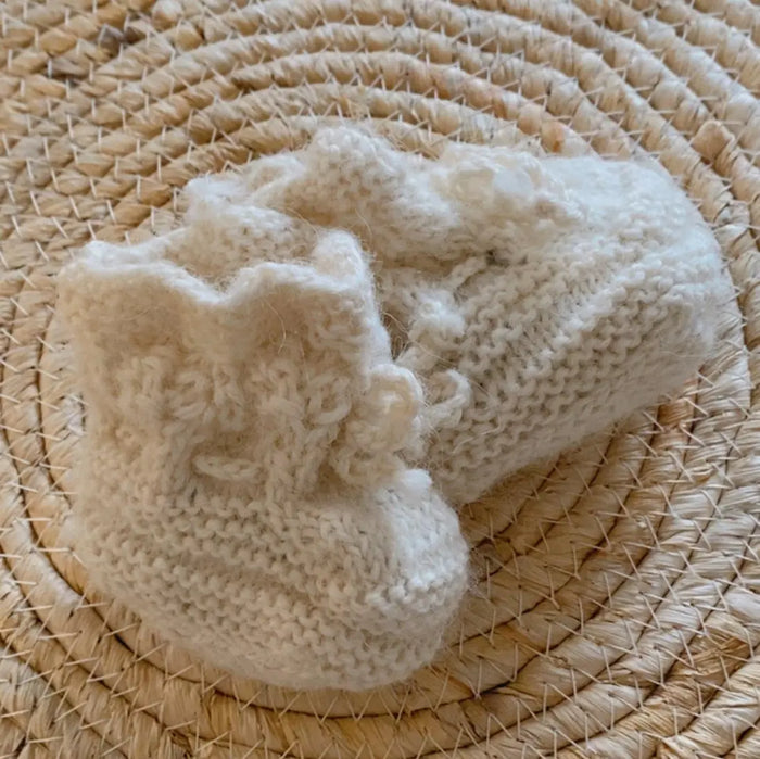 Chaussons tricotés en alpaga nouveau-né Sassoupi