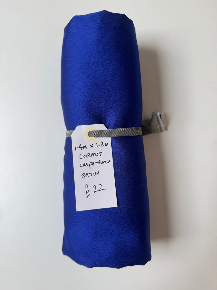 Cobalt Crepe-Back Satin Remnant