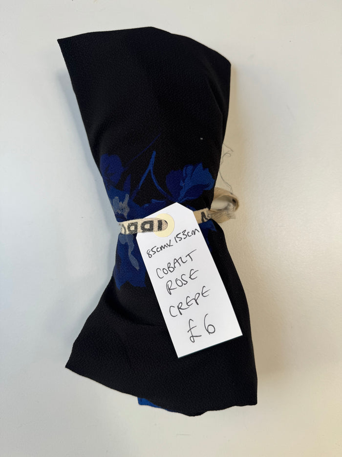 Cobalt Rose Crepe Remnant