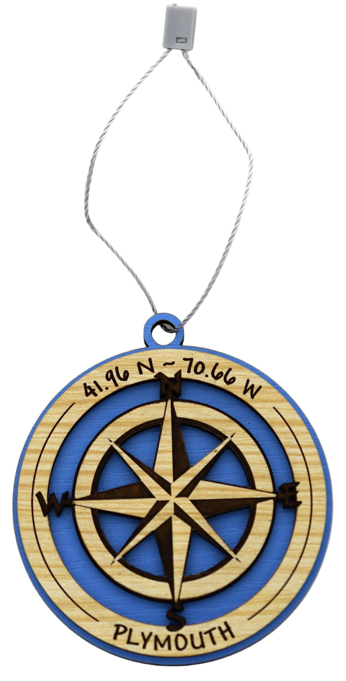 Compass Wooden Ornament