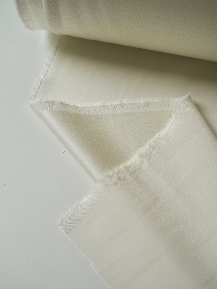 Cream Crepe-Back Satin