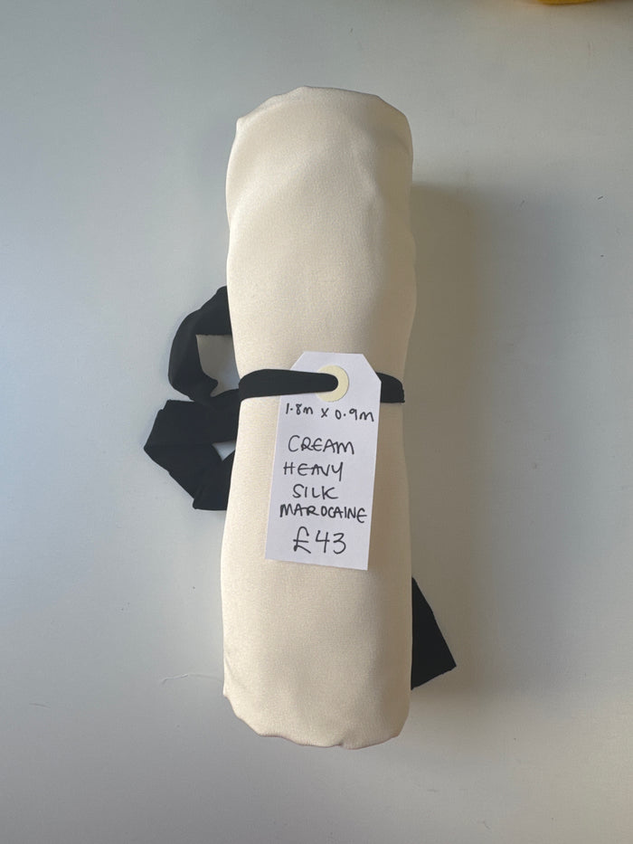 Cream Heavy Silk Marocain Remnant