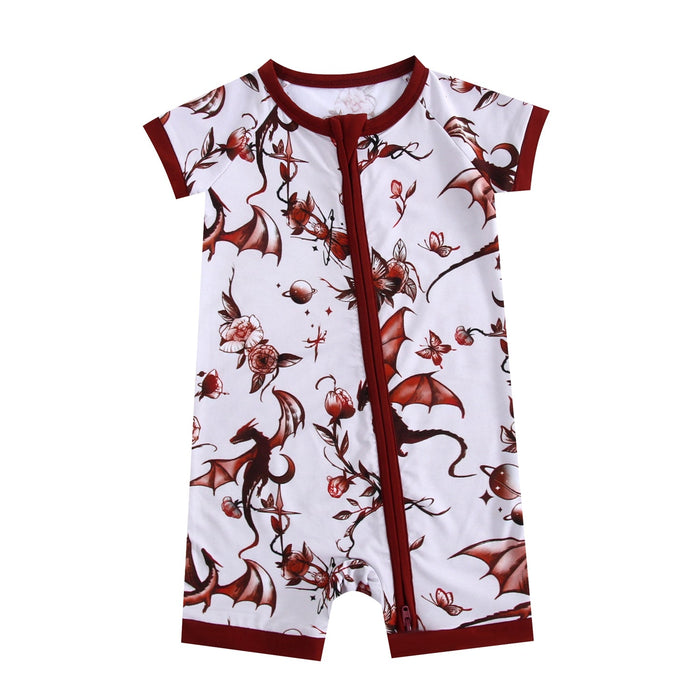 Dreaming with Dragons Short Sleeve Romper - Jammie Session