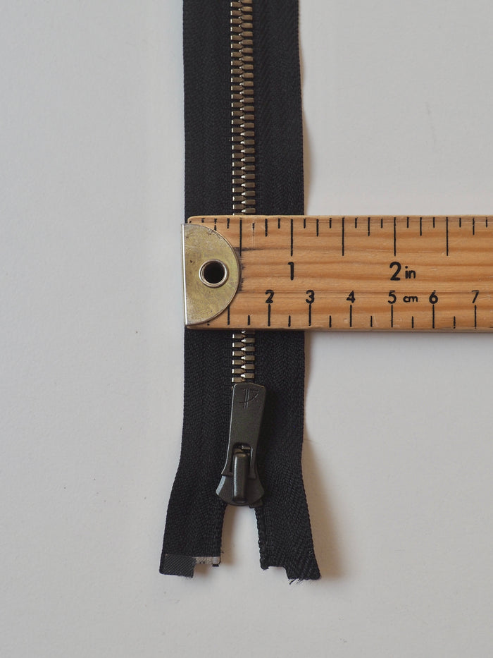 Excella 73cm/29inch Two-Way Open-Ended Black Metal Zips
