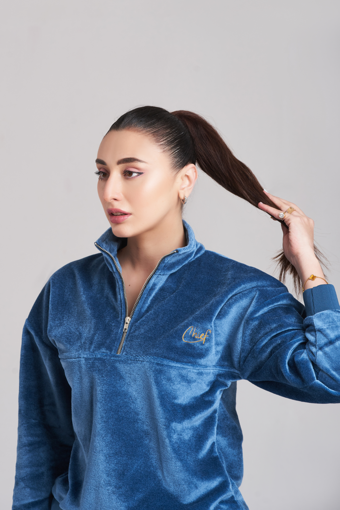 Fila Velvet Zip Blue Tracksuit - Women