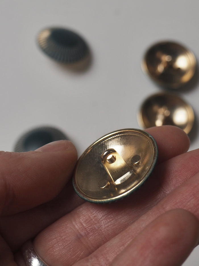 Forest Green + Gold Shank Buttons 25mm/40L