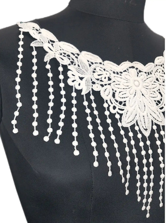Decorative fringe floral style yoke designed for ethnic and fusion outfits by Ani Accessories