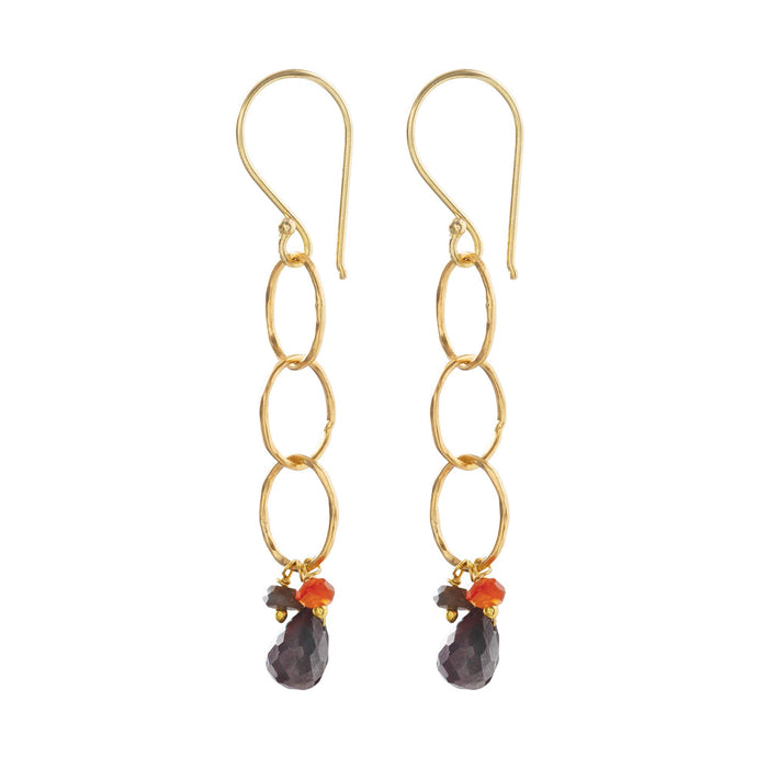 Glowing Garnet mix Gold Earrings