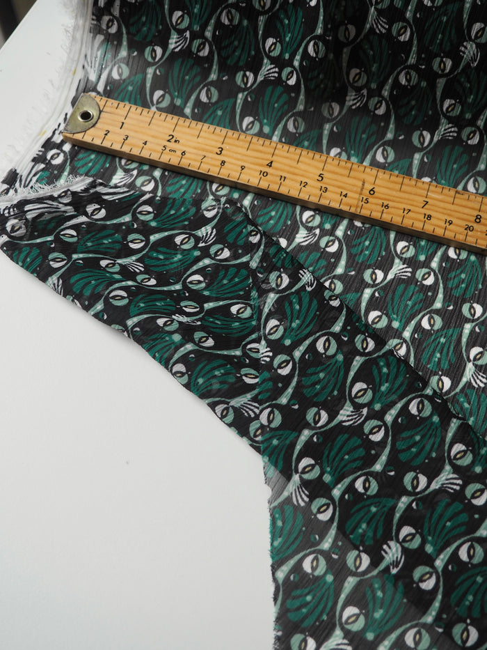 Green Shell Crinkle Chiffon