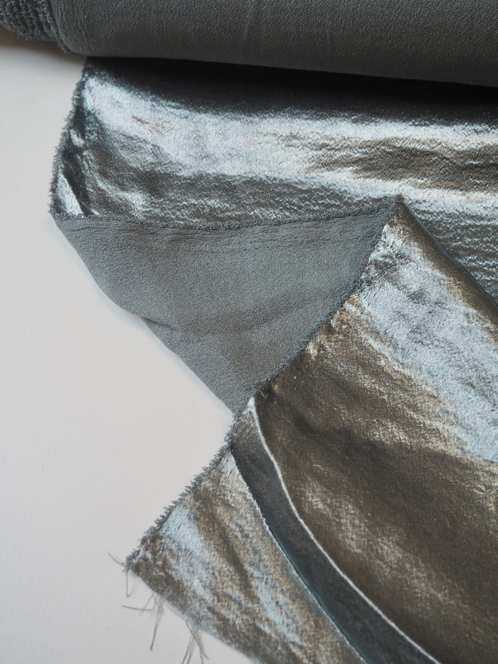 Grey Crushed Satin
