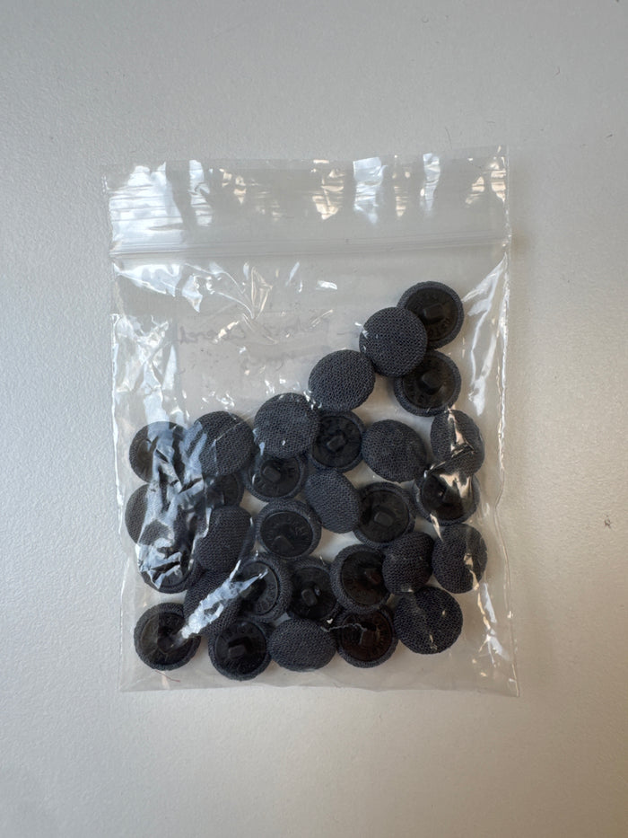 Grey Fabric Covered Shank Buttons 13mm x30