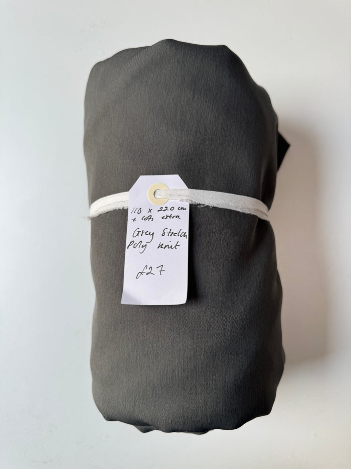 Grey Stretch Poly Knit Remnant