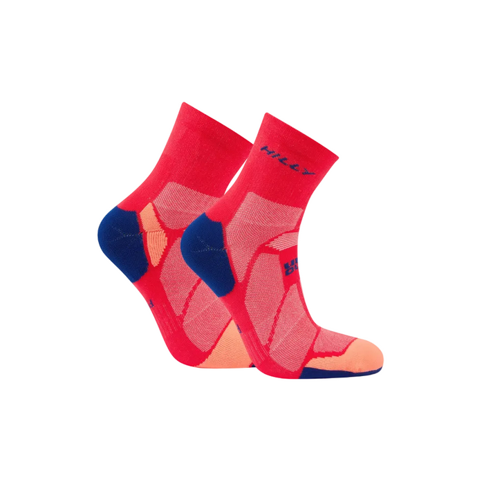Hilly Unisex Marathon Fresh Anklet Socks Min in Hot Pink/Blue SS26