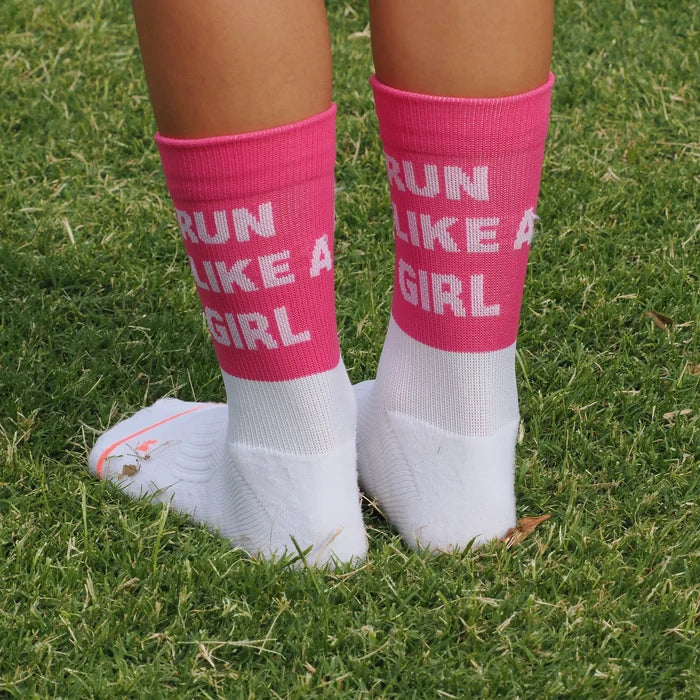 IMPI Longer Socks - Neon Pink Run Like A Girl