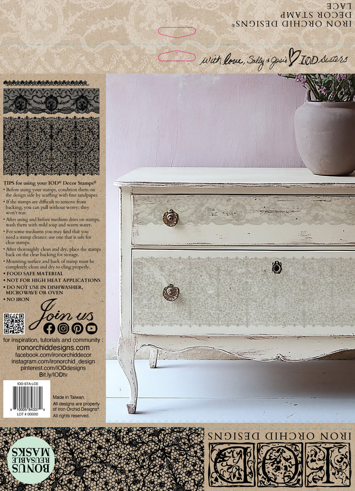 IOD Lace 12×12 DECOR STAMP